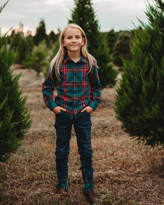 Dress Shirt | Festive Plaid (0-6M & 3T ONLY) - Eliza Cate and Co