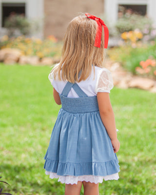 Pinafore Twirl Dress | Chambray - Eliza Cate and Co