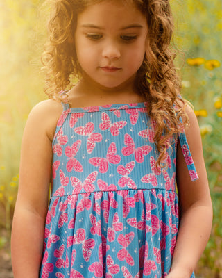 Tie Shoulder Twirl Dress | Butterfly Magic - Eliza Cate and Co