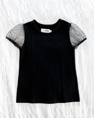 Puff Sleeve Layering Tee | Black - Eliza Cate and Co