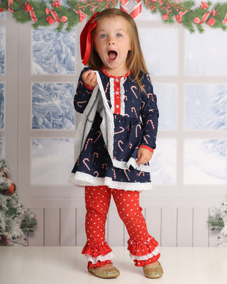 Twirl Tunic 2 Piece Set | Candy Canes - Eliza Cate and Co
