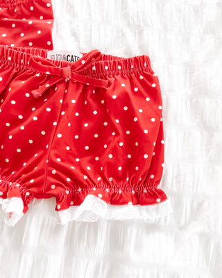 Little Bloomers + Shorts | Candy Red Dot