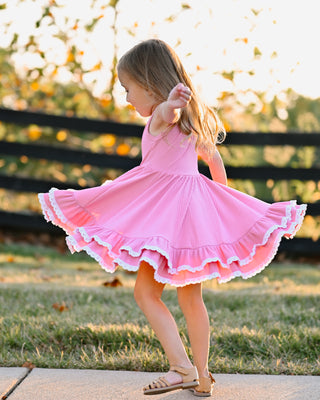 Ribbed Twirl Dress | Rose - Eliza Cate and Co