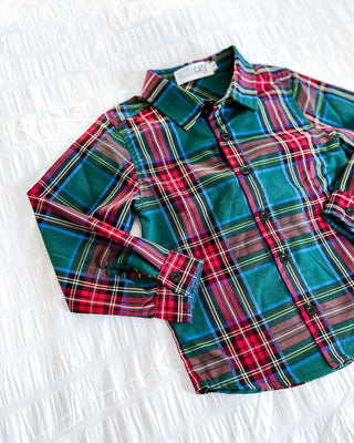 Dress Shirt | Festive Plaid (0-6M & 3T ONLY)