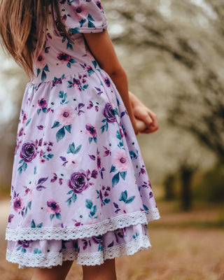 Twirl Dress | Plum Floral - Eliza Cate and Co