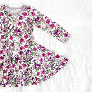 Lounge Twirl Dress | Vintage Violet Floral - Eliza Cate and Co
